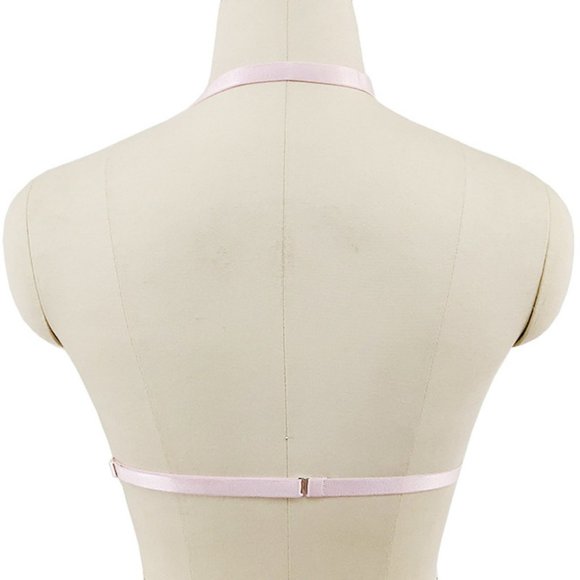Brand New Pink Flower Harness Bra - Picture 2 of 3